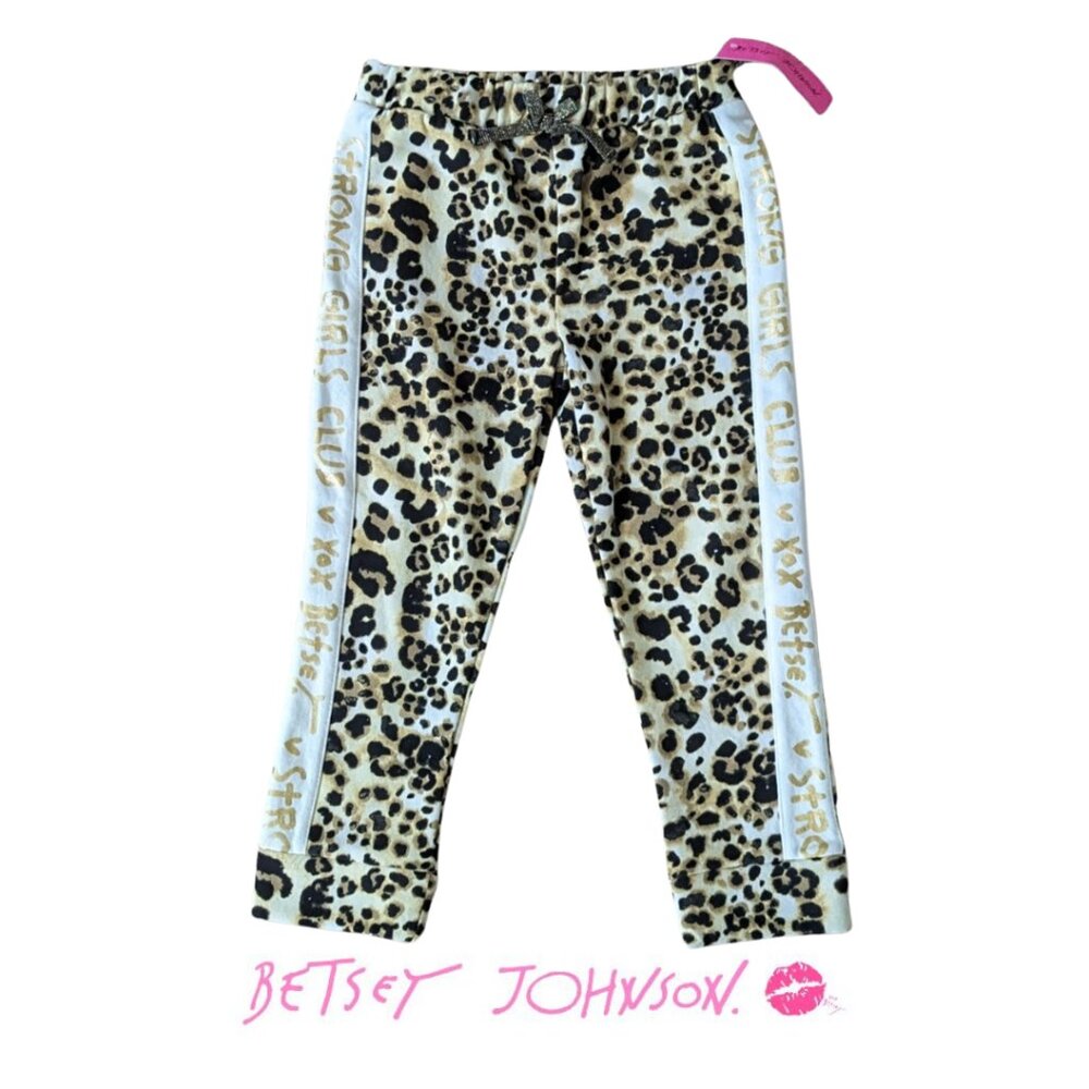 Betsey Johnson Kids Leopard Joggers Size 5 NEW MSRP $22